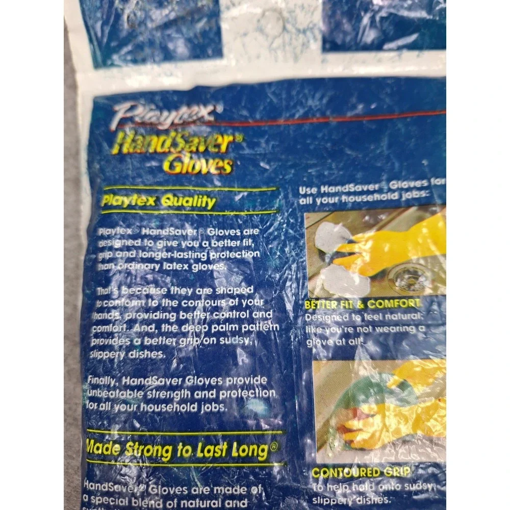Playtex HandSaver Gloves Size Large Reusable Rubber Cleaning New Sealed 1997 NOS